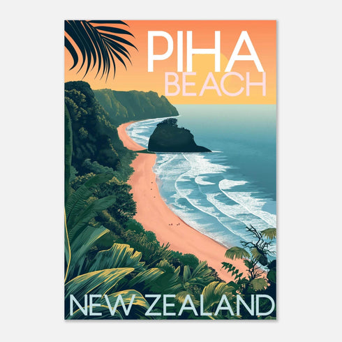 Piha New Zealand Classic Semi-Glossy Paper Poster - Books Worth Keeping